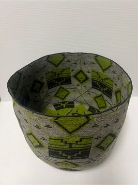 Handwoven Green and Gray Decorative Storage Basket